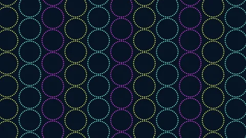 Colorful circle pattern on black background with symmetrical arrangement Vídeos de archivo 281905873