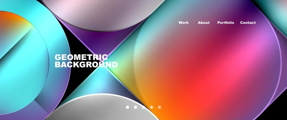 Colorful circle pattern on black background in electric blue and magenta shades Stock Illustration