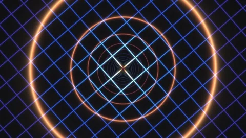 Colorful circle pattern on a dark background with grid Stock Footage 339325955