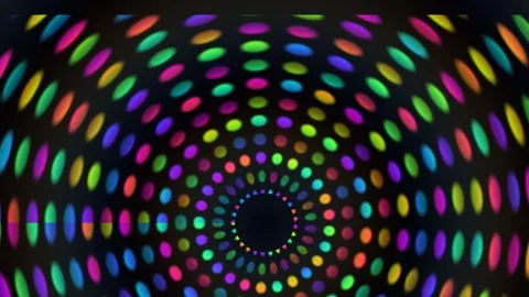 Colorful circle pattern with dots creating a visual effect Stock Footage 338287824