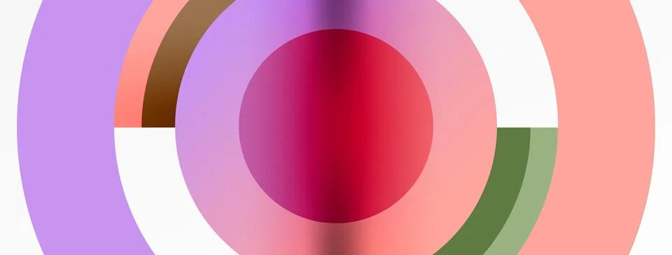 Colorful circle with a red petal pattern in the middle Stock Illustration