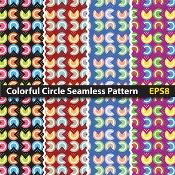 Colorful circle seamless pattern Stock Illustration