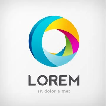 Colorful circle shape logo template icon Stock-Illustration