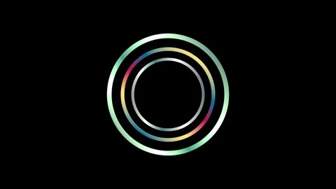 Colorful circle spinning simple loop background. rotating color ring on black Stock Footage 336288570