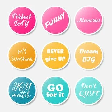 Colorful circle sticker collection, vector illustration. Illustrazione stock