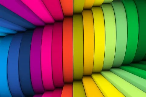 Colorful circles abstract background 3D render illustration Stock Illustration