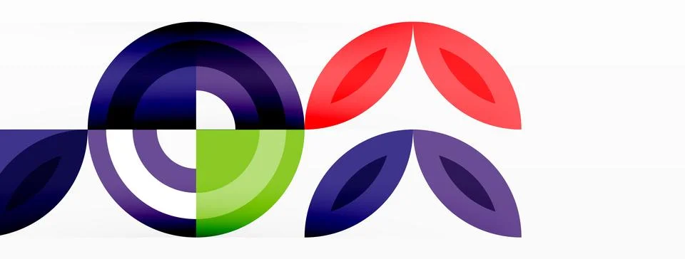 Colorful circles abstract background. Hi-tech design for wallpaper, banner Stock Illustration