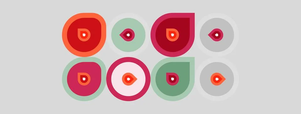 Colorful circles arranged in grid pattern. Various shades present, includin.. イラスト素材