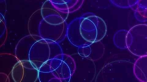 Colorful circles background with glowing particles Stock Footage 134445324