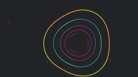 Colorful circles creating a spiral motion on a dark Stock Footage 339567118