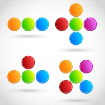 Colorful circles, dots. Circle vector elements. Bright design elements イラスト素材