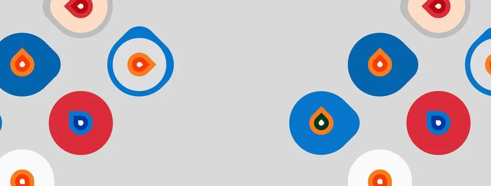 Colorful circles, droplets pattern. Gray background creates simple, repeating Stock Illustration
