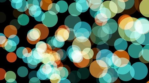 Colorful circles floating on dark background Stock Footage 96848553