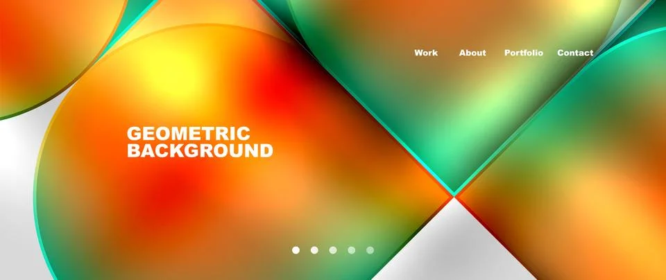 Colorful circles form a geometric pattern on a white background イラスト素材