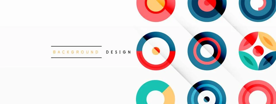 Colorful circles in a grid composition abstract background. Design for wallpaper 스톡 일러스트