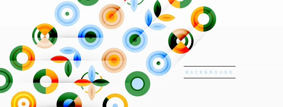 Colorful circles in a grid composition abstract background. Design for wallpaper 스톡 일러스트