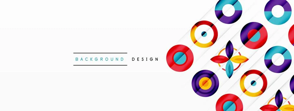 Colorful circles in a grid composition abstract background. Design for wallpaper 스톡 일러스트