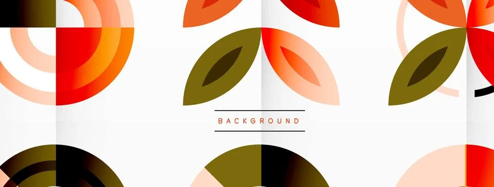 Colorful circles in a grid composition abstract background. Design for wallpaper Stock Illustration