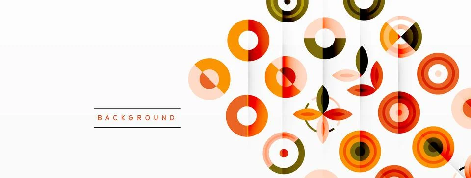 Colorful circles in a grid composition abstract background. Design for wallpaper Stock Illustration