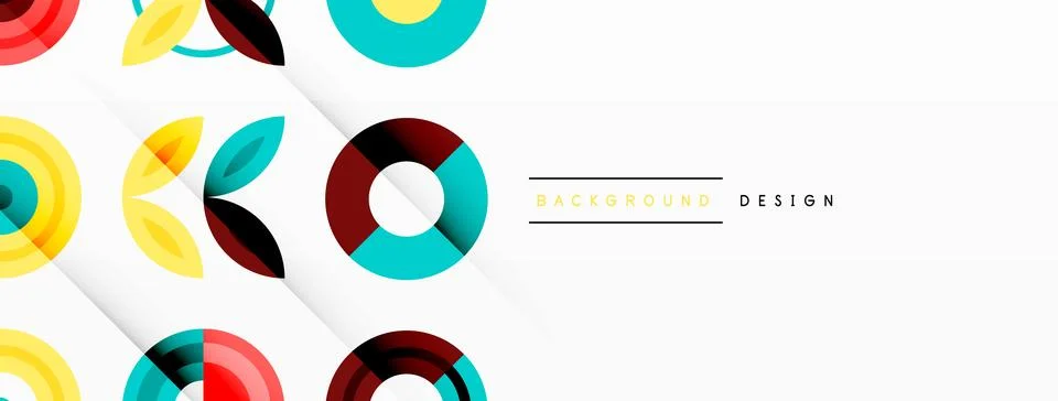 Colorful circles in a grid composition abstract background. Design for wallpaper Stock Illustration