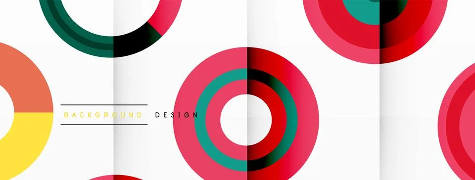 Colorful circles in a grid composition abstract background. Design for wallpaper Stock Illustration