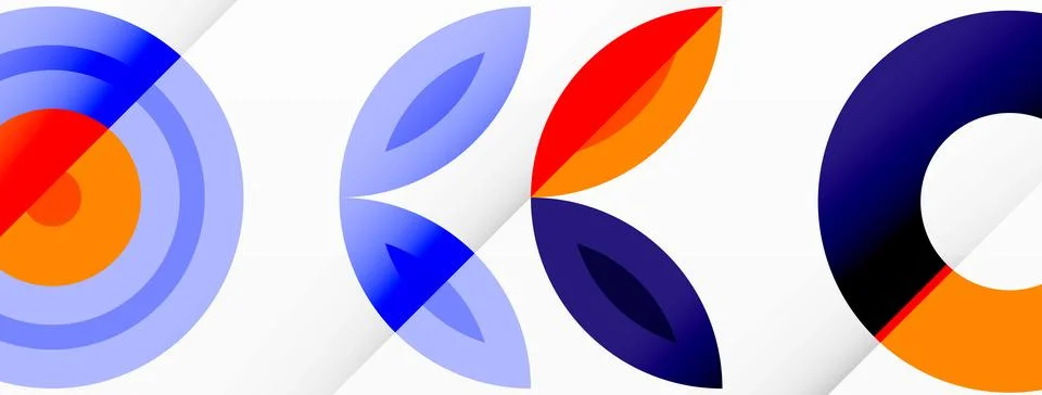 Colorful circles in a grid composition abstract background. Design for wallpaper Stock Illustration
