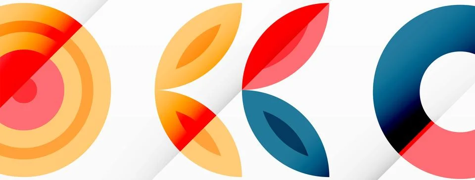 Colorful circles in a grid composition abstract background. Design for wallpaper Stock Illustration