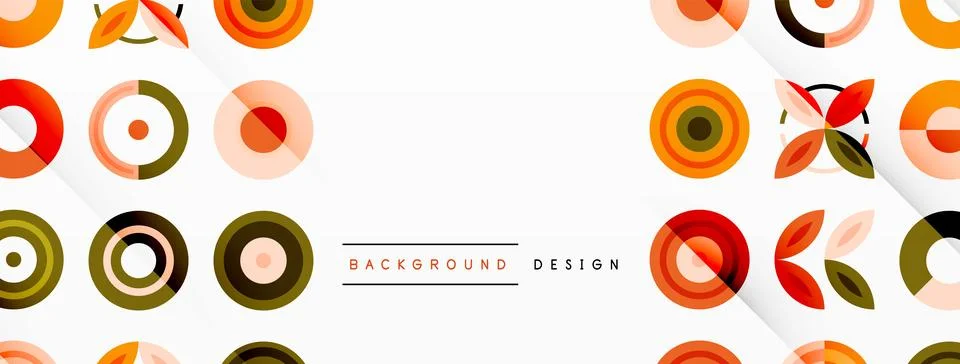 Colorful circles in a grid composition abstract background. Design for wallpaper 스톡 일러스트