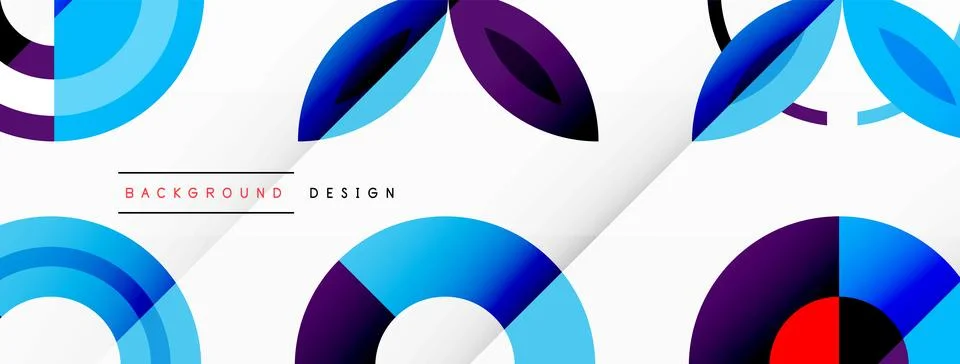 Colorful circles in a grid composition abstract background. Design for wallpaper Stock Illustration