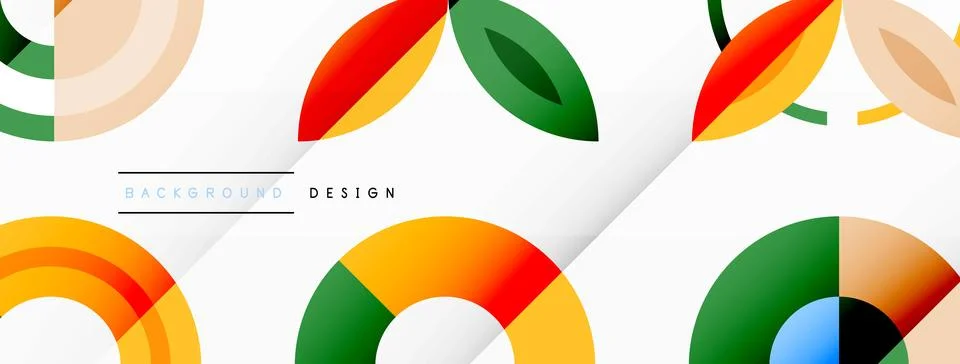 Colorful circles in a grid composition abstract background. Design for wallpaper Stock Illustration