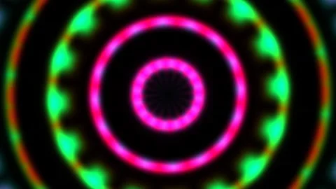 Colorful circles of light move in a spiral pattern Stock Footage 338010838