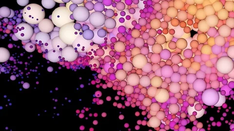 Colorful Circles Loop Background. 3D Bubbles Stock Footage 111198574