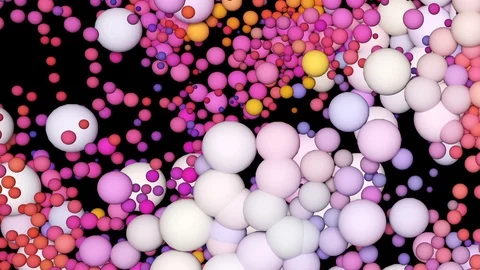 Colorful Circles Loop Background. 3D Bubbles Stock Footage 111198998