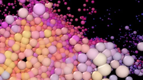 Colorful Circles Loop Background. 3D Bubbles Stock Footage 111201581