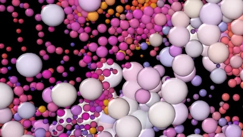 Colorful Circles Loop Background. 3D Bubbles Stock Footage 111202322