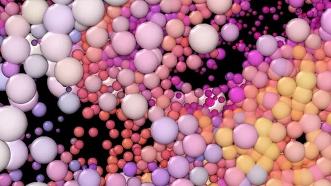 Colorful Circles Loop Background. 3D Bubbles Stock Footage 111202355