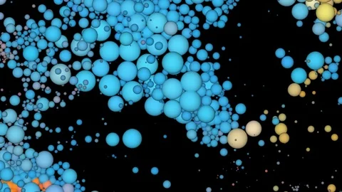 Colorful Circles Loop Background. 3D Bubbles Stock Footage 111269664