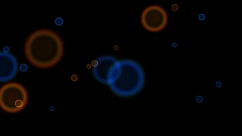Colorful circles move in dark background with light and Stock Footage 338446254