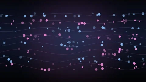 Colorful circles move in waves on a dark background Stock Footage 336995433