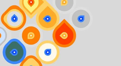 Colorful circles overlap, creating abstract shapes. Warm tones dominate, with 스톡 일러스트