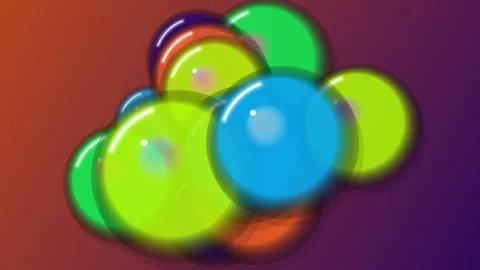 Colorful Circles Overlapping on Gradient Background. Stock Footage 329483922