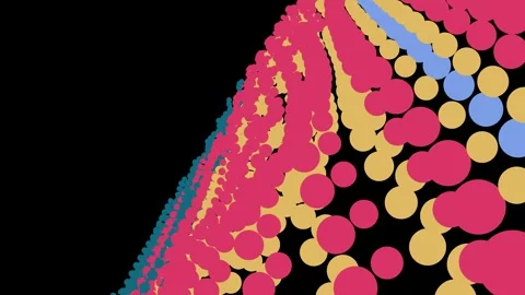 Colorful Circles Pattern on Black Background. Stock Footage 329289536