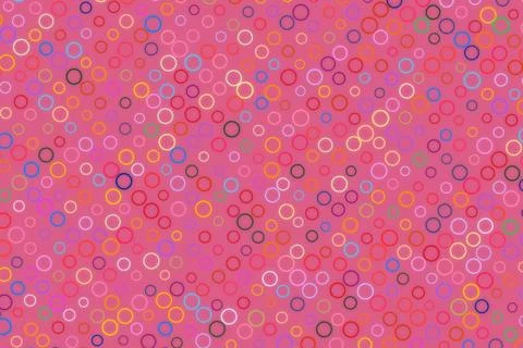 Colorful circles pattern on pink background with dots Stock Photos