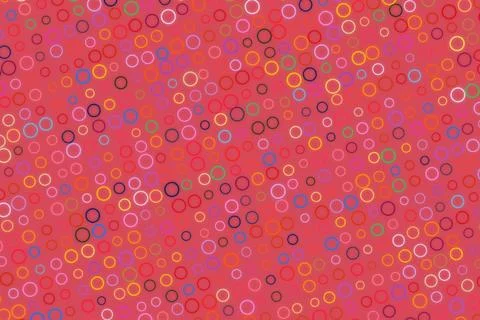 Colorful circles pattern on red background for design Stock Photos