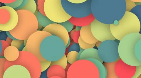Colorful circles pattern with shadow background.Abstract color shape Illustrazione stock