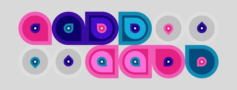 Colorful circles, patterns repeat. Eyes symbolize protection, evil spirits Stock Illustration