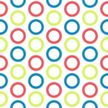 Colorful circles seamless pattern. Round green, red, blue shapes illustration Illustrazione stock