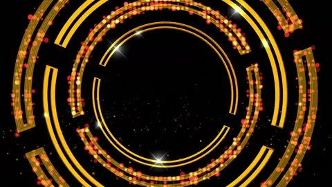 Colorful circles shape led  lights are moving and glowing Stock Footage 164139508