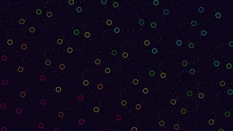 Colorful circles in a stylish pattern on black background Stockbeeldmateriaal 285685317