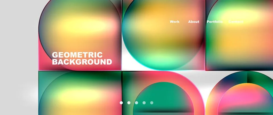 Colorful circles on white background create geometric visual impact 스톡 일러스트